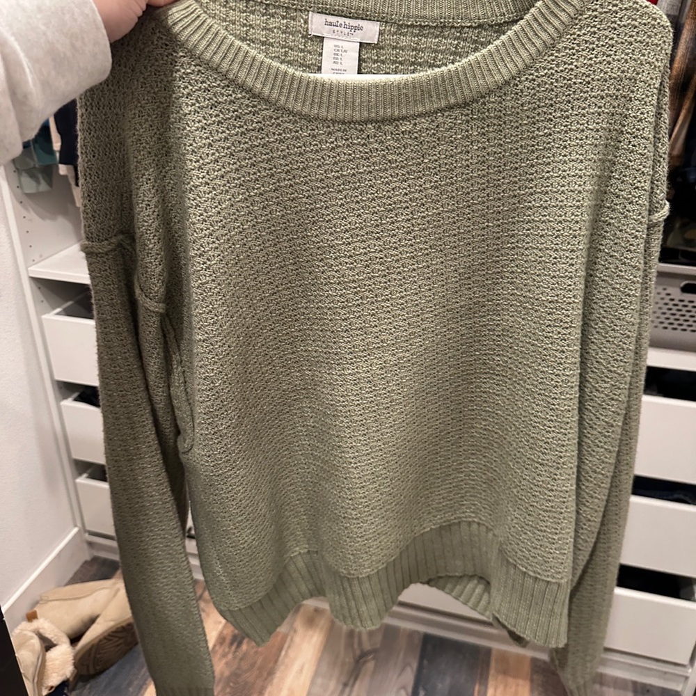 SOLD✨Haute hippi Olive Knit Sweater